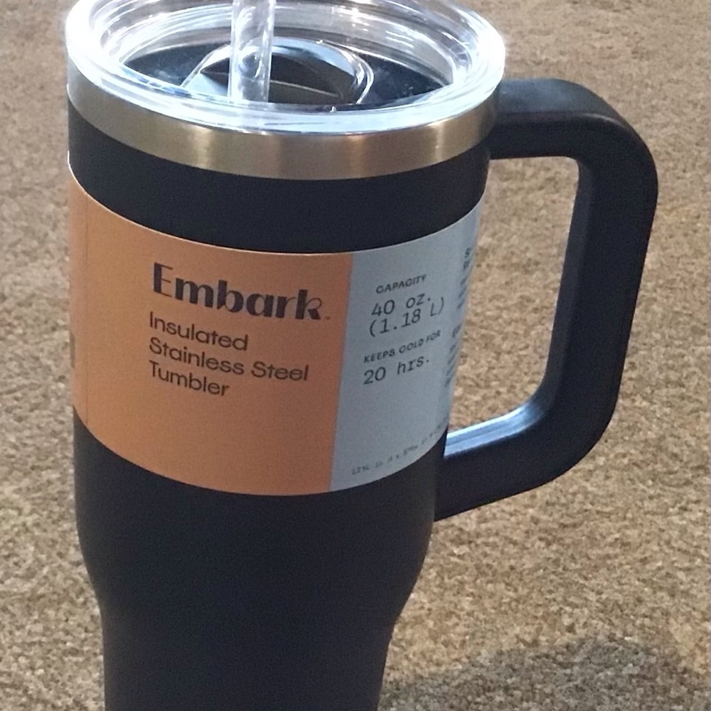 Embark Black Stainless Steel Tumbler NEW